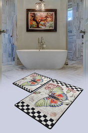 Mijölnir Juego de alfombras de baño Mariposa Multicolor